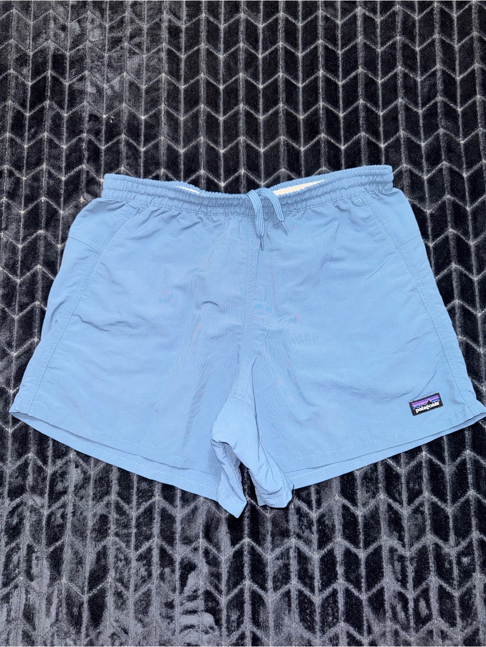 Patagonia Men's Baggies Long Color Lago Blue Mesh Lined Size Small